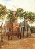 DILLY Georges Hippolyte View Of Church In Town DILLY Georges Hippolyte View Of Church In Town