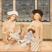 DINGELSTADT Jean-Claude Jeunes Filles Nues Jouant À La Poupée DINGELSTADT Jean-Claude Jeunes Filles Nues Jouant À La Poupée