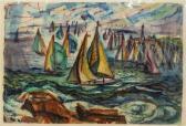 DIRK Nathaniel Harbor Scene With Sailboats DIRK Nathaniel Harbor Scene With Sailboats