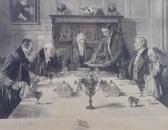 DOBIE JAMES Gentleman Sat At The Table Being Served Dinner DOBIE JAMES Gentleman Sat At The Table Being Served Dinner