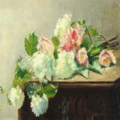 DOHLMANN Augusta Still Life With Flowers On A Renaissance Chest DOHLMANN Augusta Still Life With Flowers On A Renaissance Chest
