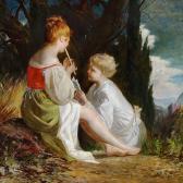 DONADINI Ermenegildo Antonio Young Girl Playing The Flute DONADINI Ermenegildo Antonio Young Girl Playing The Flute