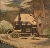 DONEY E. Portsmouth Primitive Oil On Canvas DONEY E. Portsmouth Primitive Oil On Canvas