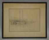 DONNE Benjamin Donisthorpe Sailboat In The Harbor DONNE Benjamin Donisthorpe Sailboat In The Harbor