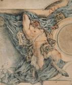 DORIGNY Michel A Satyr Holding Up A Drapery: Design For A Ceiling DORIGNY Michel A Satyr Holding Up A Drapery: Design For A Ceiling