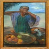 DOS SANTOS Felicitas South American Woman At A Bowl With Apples DOS SANTOS Felicitas South American Woman At A Bowl With Apples
