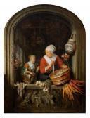 DOU Gerrit The Herring Seller With A Young Woman. DOU Gerrit The Herring Seller With A Young Woman.