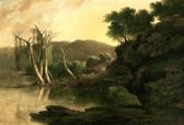 DOUGHTY Thomas Lake Scene With Two Deer DOUGHTY Thomas Lake Scene With Two Deer