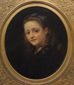 DOWNES Young Girl With Blue Ribbon In Her Hair DOWNES Young Girl With Blue Ribbon In Her Hair