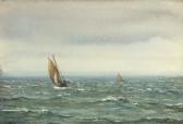 DOWNIE Patrick Fishing Boats In An Offshore Breeze DOWNIE Patrick Fishing Boats In An Offshore Breeze