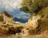 DREBER Heinrich River Landscape With Figures DREBER Heinrich River Landscape With Figures