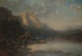 DRESSLER Alfred Figures On A Lake In An Alpine Landscape DRESSLER Alfred Figures On A Lake In An Alpine Landscape