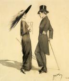 DRIAN Etienne Adrien Couple D'elegants DRIAN Etienne Adrien Couple D'elegants