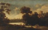 DROOCHSLOOT Joost Cornelisz A Wooded Landscape With Figures Resting And Fishing Near A Lake DROOCHSLOOT Joost Cornelisz A Wooded Landscape With Figures Resting And Fishing Near A Lake