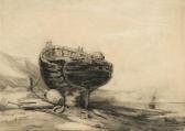 DROUIN Gustave Barque Sur Un Rivage Du Pays De Caux DROUIN Gustave Barque Sur Un Rivage Du Pays De Caux