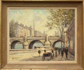 du bois w. Parisian Seine Scene du bois w. Parisian Seine Scene