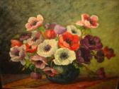DU BRUCQ L. Still Life With Anemones In A Green Vase DU BRUCQ L. Still Life With Anemones In A Green Vase