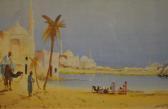 DU FOIR M. Nile Scene With Building And Figures DU FOIR M. Nile Scene With Building And Figures
