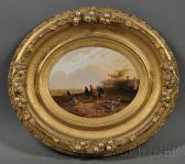 DUFFEY Eliza B Landscape With Chickens And Ducks DUFFEY Eliza B Landscape With Chickens And Ducks