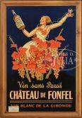 DUFOUR J.C. Shows A Woman Standing Amongst Grapevines Holding A Bottle And Glass DUFOUR J.C. Shows A Woman Standing Amongst Grapevines Holding A Bottle And Glass
