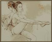 DULOEN Bernard Ballerina Tying Her Shoe DULOEN Bernard Ballerina Tying Her Shoe