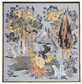 DUMAS M.G. À Fond Miroir Figurant Un Paysage D'automne DUMAS M.G. À Fond Miroir Figurant Un Paysage D'automne