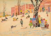dunbar Daphne French Sledding, Beacon Hill, Boston dunbar Daphne French Sledding, Beacon Hill, Boston