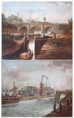 DUNNINGTON Albert 'the Old Aquaduct - Barton (in 1880)' Andanother, Barton, The Ship Canal, With 'horseman' And 'snowdrop'passing, A Pair DUNNINGTON Albert 'the Old Aquaduct - Barton (in 1880)' Andanother, Barton, The Ship Canal, With 'horseman' And 'snowdrop'passing, A Pair