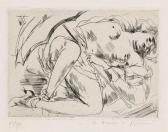 DUNOYER DE SEGONZAC Andre Albert Marie Reclining Nude With Umbrella DUNOYER DE SEGONZAC Andre Albert Marie Reclining Nude With Umbrella
