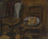 DUPUIS Maurice Nature Morte Aux Chaises Et Légumes DUPUIS Maurice Nature Morte Aux Chaises Et Légumes