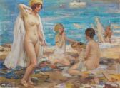 DUPUY Paul Michel Jeunes Femmes Sur La Plage DUPUY Paul Michel Jeunes Femmes Sur La Plage