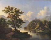 DUTRECH Paul Château Fortifié Dominant Un Paysage De Rivière DUTRECH Paul Château Fortifié Dominant Un Paysage De Rivière