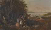 DUVAL François Zwei Verliebte In Einer Landschaft. DUVAL François Zwei Verliebte In Einer Landschaft.