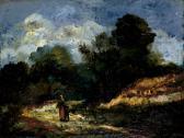 DUVEYRIER N.Honore Femme Et Enfant Sur Un Chemin DUVEYRIER N.Honore Femme Et Enfant Sur Un Chemin