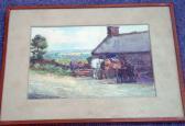 E. DALTON Farm Scene With Horses E. DALTON Farm Scene With Horses