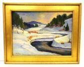 EARLE A. TITUS Shaped River Cutting Through Snowy Landscape EARLE A. TITUS Shaped River Cutting Through Snowy Landscape