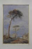 EARLY Albert 2th Century Watercolour Of An Italianate View EARLY Albert 2th Century Watercolour Of An Italianate View