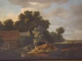 EARLY James Landscape With Figure By A Mill Pond EARLY James Landscape With Figure By A Mill Pond
