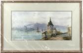 EARP Edwin Derwent Water And A Pair Of Continental Lake Scenes And A Mountainous Lake Scene With Cattle In The Water, By The Same Hand EARP Edwin Derwent Water And A Pair Of Continental Lake Scenes And A Mountainous Lake Scene With Cattle In The Water, By The Same Hand