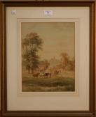 EARP Henry II View Of Bramber With A Figure Wearing Rusticcostume Attending To Three Shire Horses EARP Henry II View Of Bramber With A Figure Wearing Rusticcostume Attending To Three Shire Horses