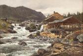 ECKENBRECHER von Themistokles Karl P. Sägemühle In Norwegischer Landschaft ECKENBRECHER von Themistokles Karl P. Sägemühle In Norwegischer Landschaft