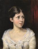 EDELFELT Albert Finnish Girl In A White Dress EDELFELT Albert Finnish Girl In A White Dress