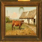 EDSBERG Soren Scenery With Grazing Cow EDSBERG Soren Scenery With Grazing Cow