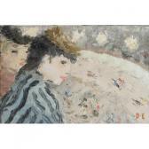 EDZARD Dietz Couple Regardant Une Course, 1937 EDZARD Dietz Couple Regardant Une Course, 1937