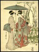 EISHI Hosoda Jibukyo Toki. Two Beauties And Girl Under Umbrella EISHI Hosoda Jibukyo Toki. Two Beauties And Girl Under Umbrella