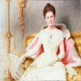 EKWALL Knut Interior With An Elegant Woman In A White Evening Dress EKWALL Knut Interior With An Elegant Woman In A White Evening Dress