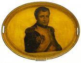 ELKINS BOYD Katherine Tôle Découpage Two Handled Oval Tray With Portrait Of Napoleon ELKINS BOYD Katherine Tôle Découpage Two Handled Oval Tray With Portrait Of Napoleon