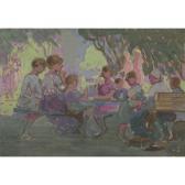 ELLIOTT Emily Louise Orr Celebration On The Green (three Works) ELLIOTT Emily Louise Orr Celebration On The Green (three Works)