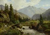 ENGELHARDT Georg Idyllic Mountain Landscape With Travellers ENGELHARDT Georg Idyllic Mountain Landscape With Travellers