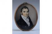 ENGLEHEART George Oval Miniature Portrait Of A Gentleman Wearing A Navy Jacket ENGLEHEART George Oval Miniature Portrait Of A Gentleman Wearing A Navy Jacket